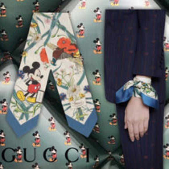Gucci x Disney Mickey Mouse Floral Print Scarf Wrap - Picture 11 of 11